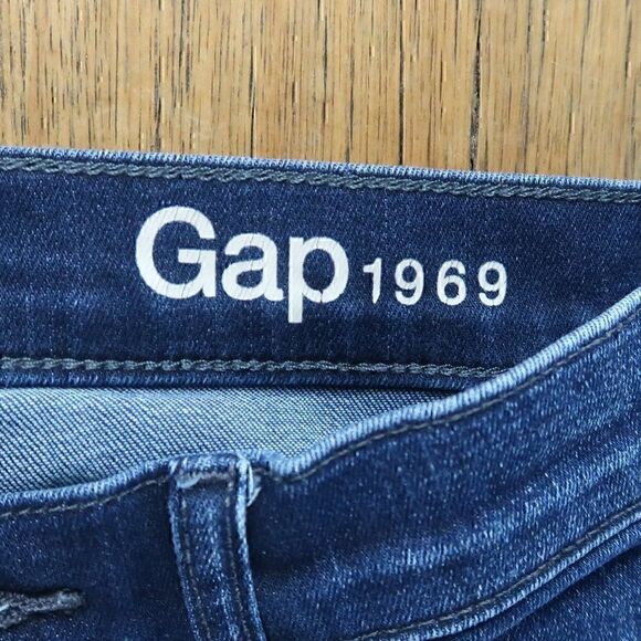 GAP 1969 RESOLUTION SLIM STRAIGHT DARK BLUE DENIM JEANS SIZE 25S - Picture 2 of 9